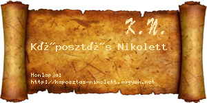 Káposztás Nikolett névjegykártya