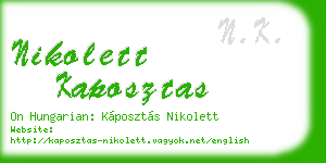 nikolett kaposztas business card